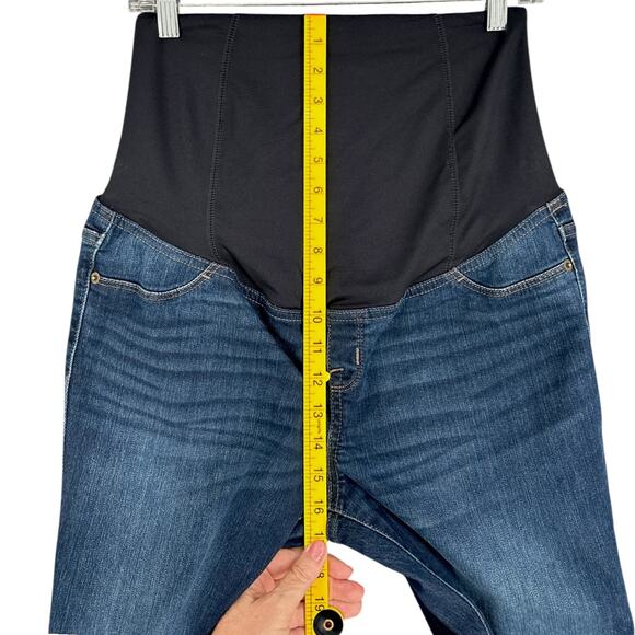 Isabel Maternity Skinny Blue Overbump Panel Dark Wash Maternity Jeans Size 4/27 - Picture 6 of 7